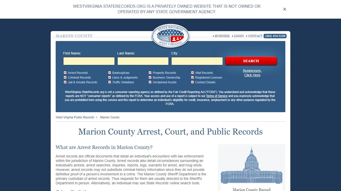 Marion County Arrest, Court, and Public Records